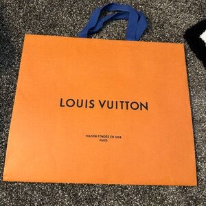 Louis Vuitton paper shopping bag, approx 16”x13.5”x 6.5”